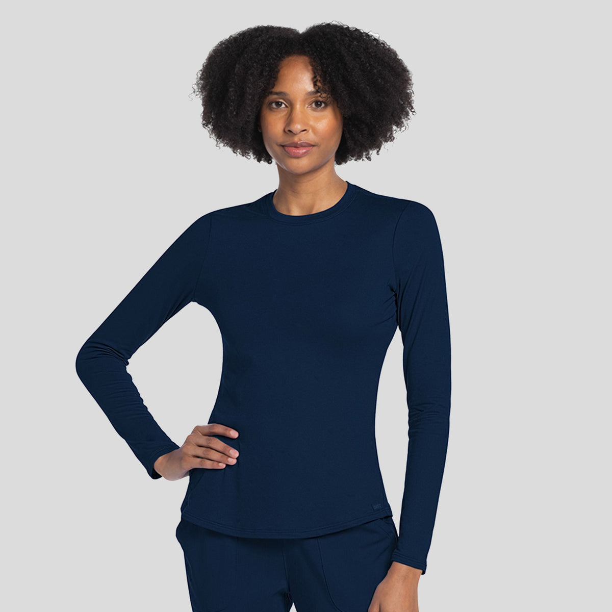 Long Sleeve Underscrub Knit Tee | Navy