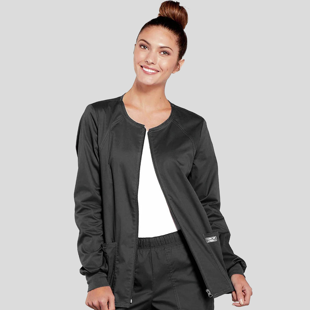 Women's Zip Front Warm Up | Pewter