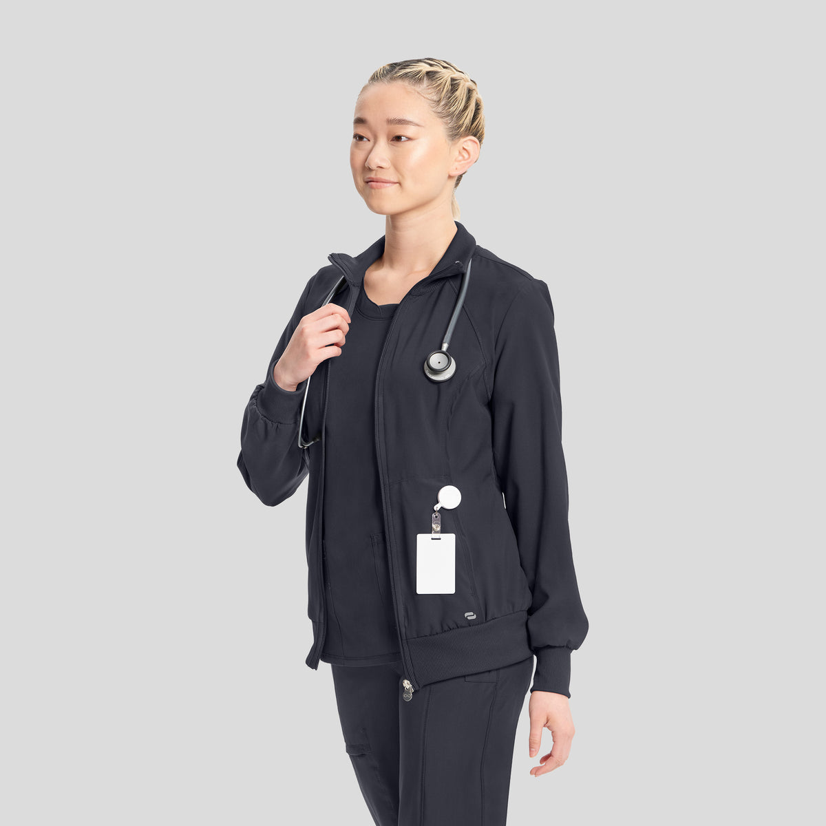 Women's Zip Front Warm-Up | Pewter