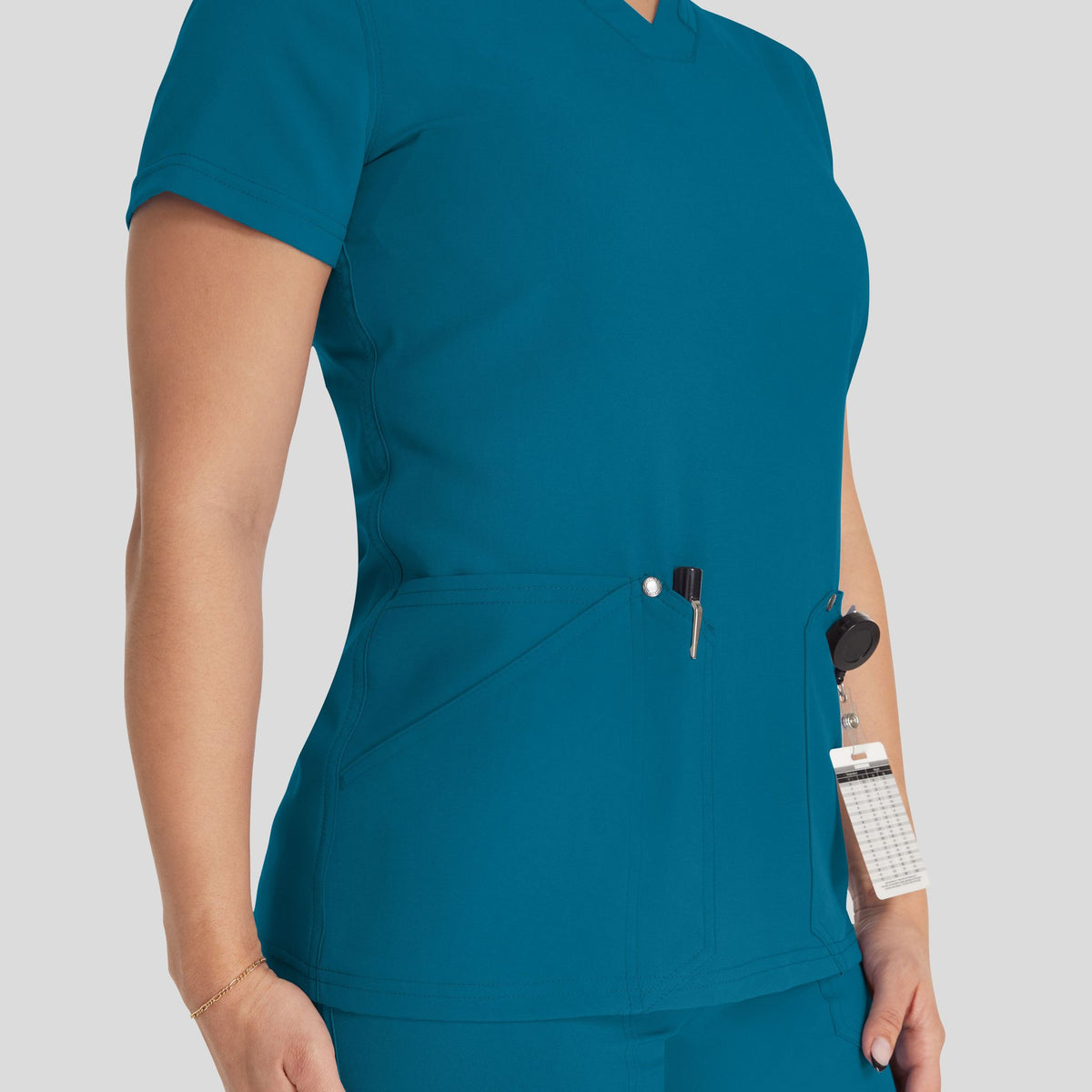 Women's V-Neck Scrub Top | Caribbean