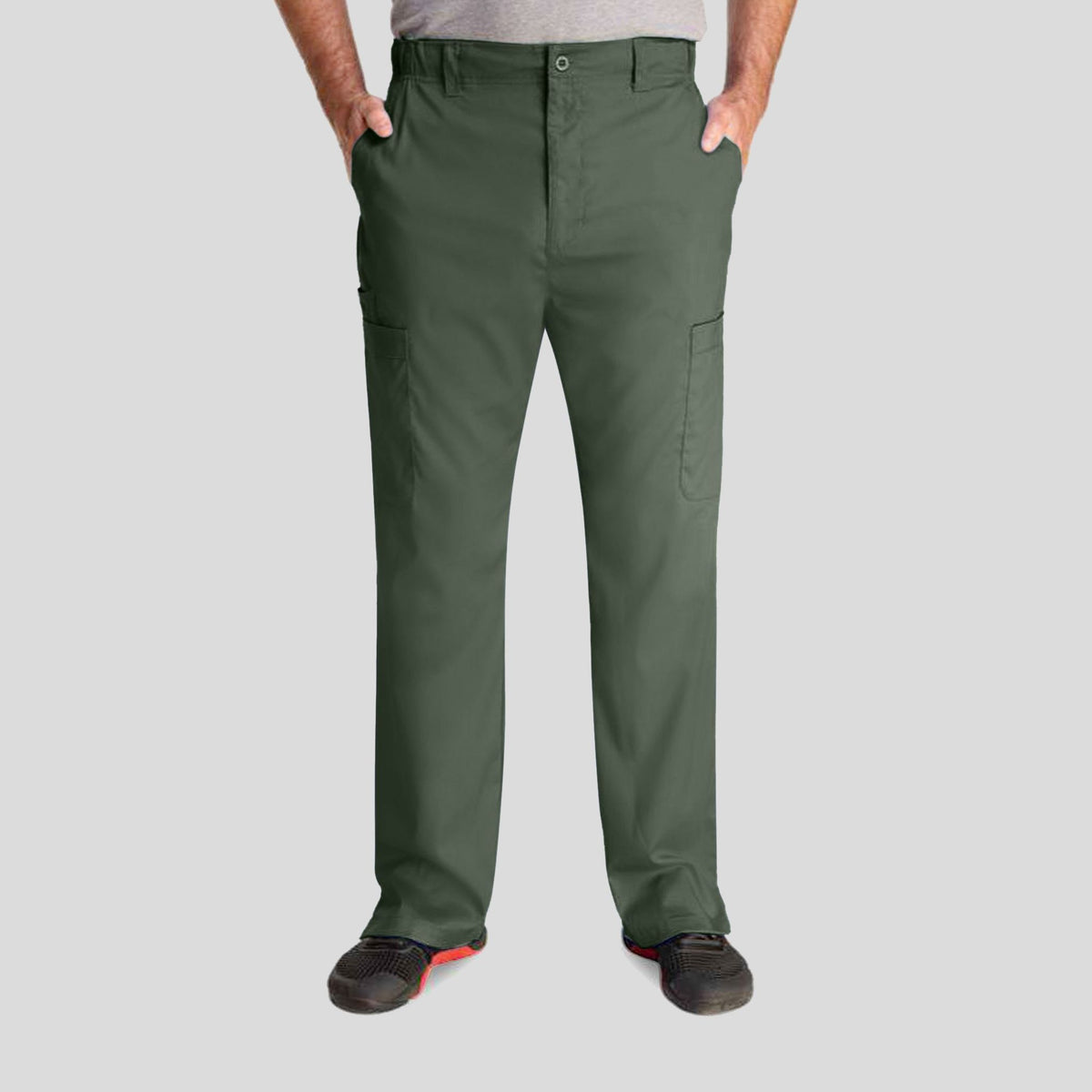 Men's Half Elastic Waistband Pant | Olive