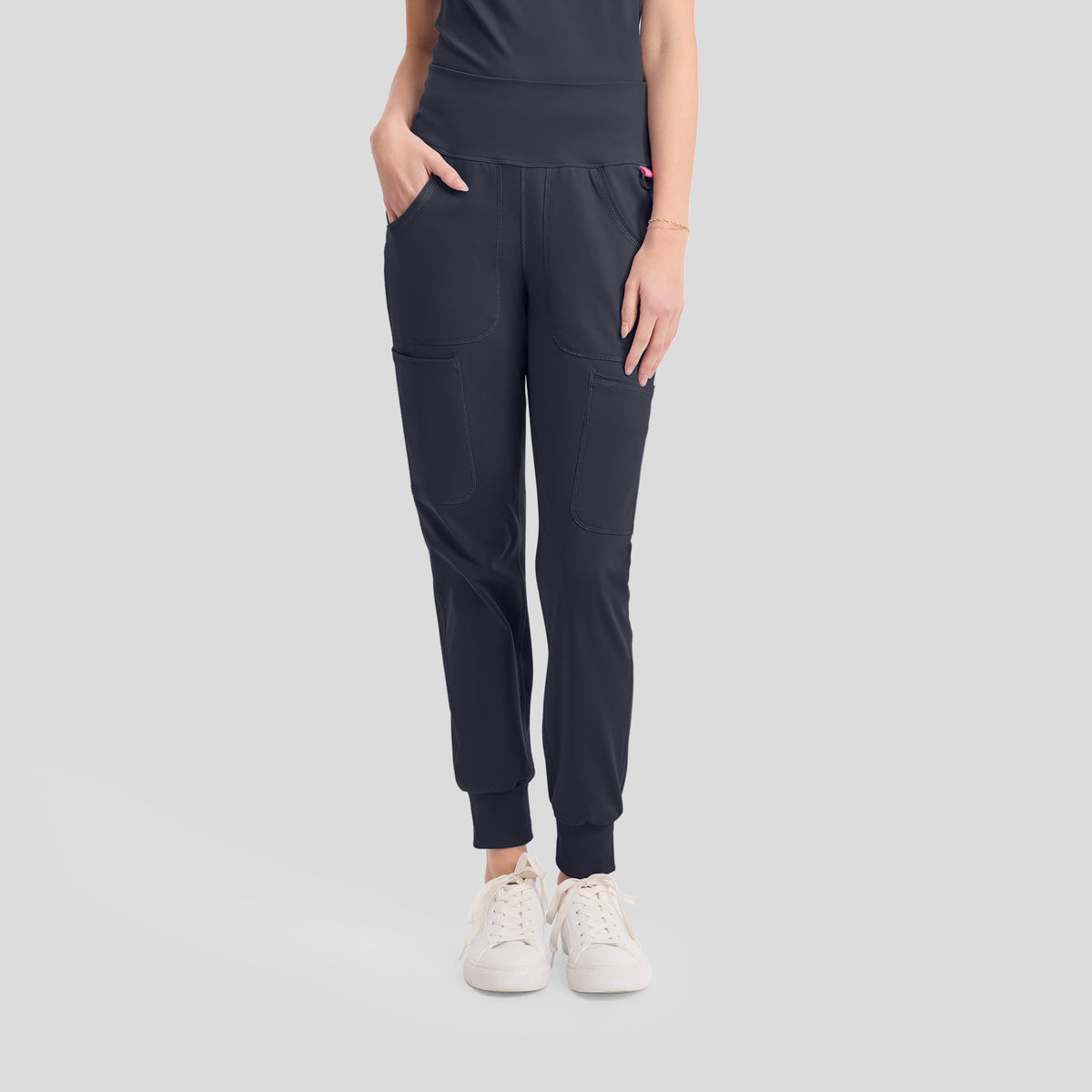 5-Pocket STRETCH High-Rise Cargo Jogger | Pewter
