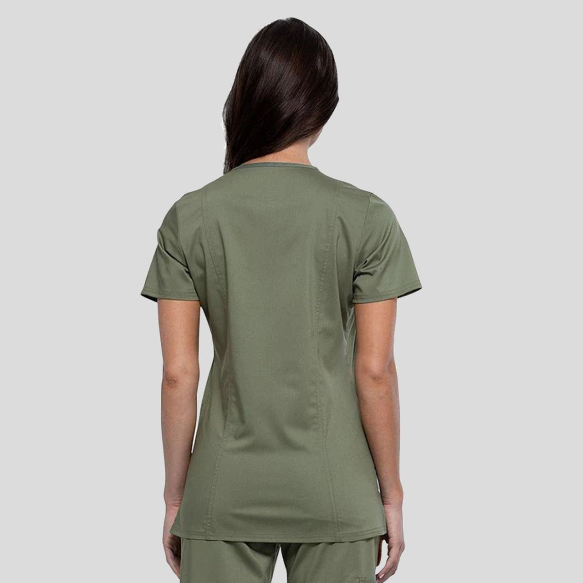 Women's V-Neck Solid Scrub Top | Olive