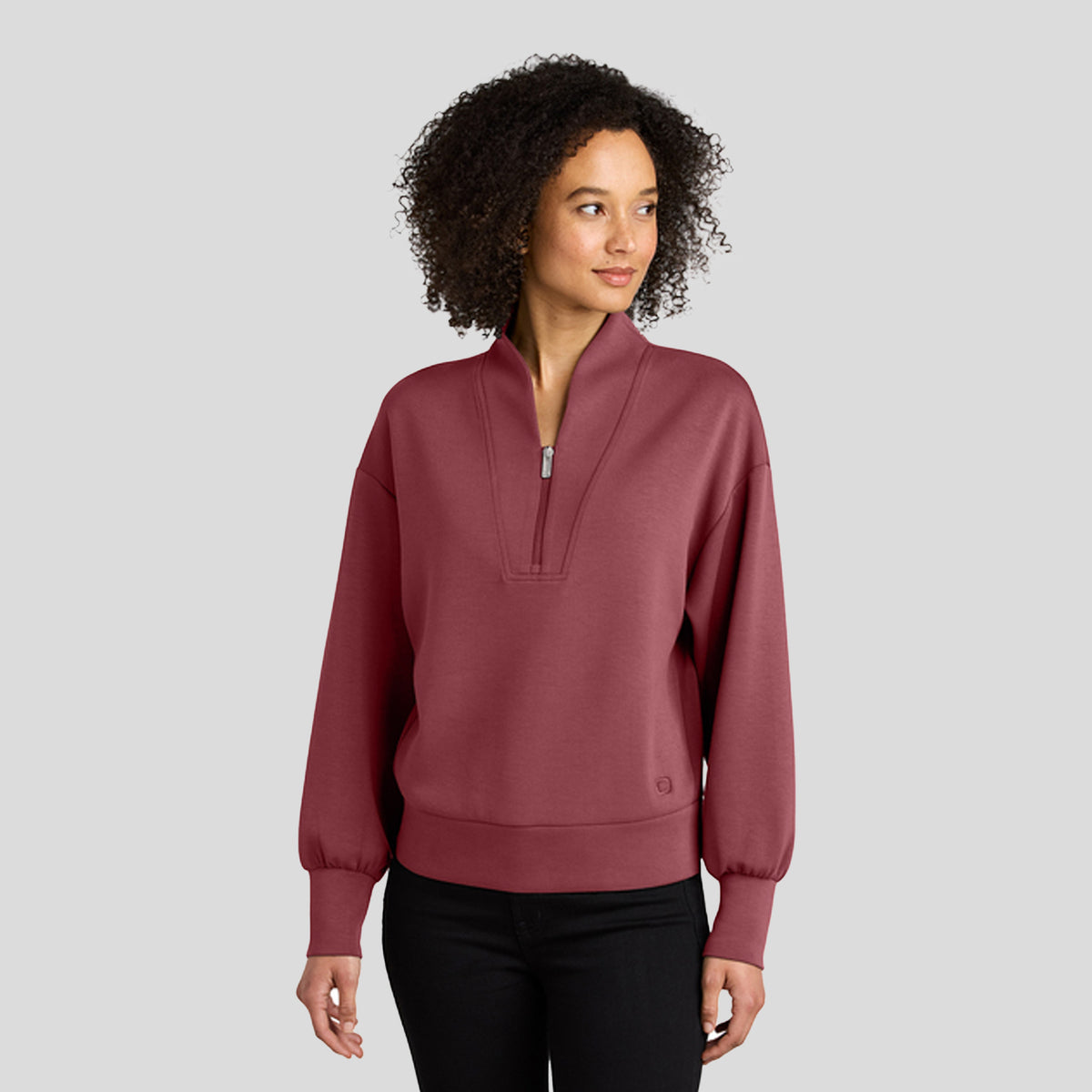 Womenβs Transcend 1/4-Zip | Soft Ruby