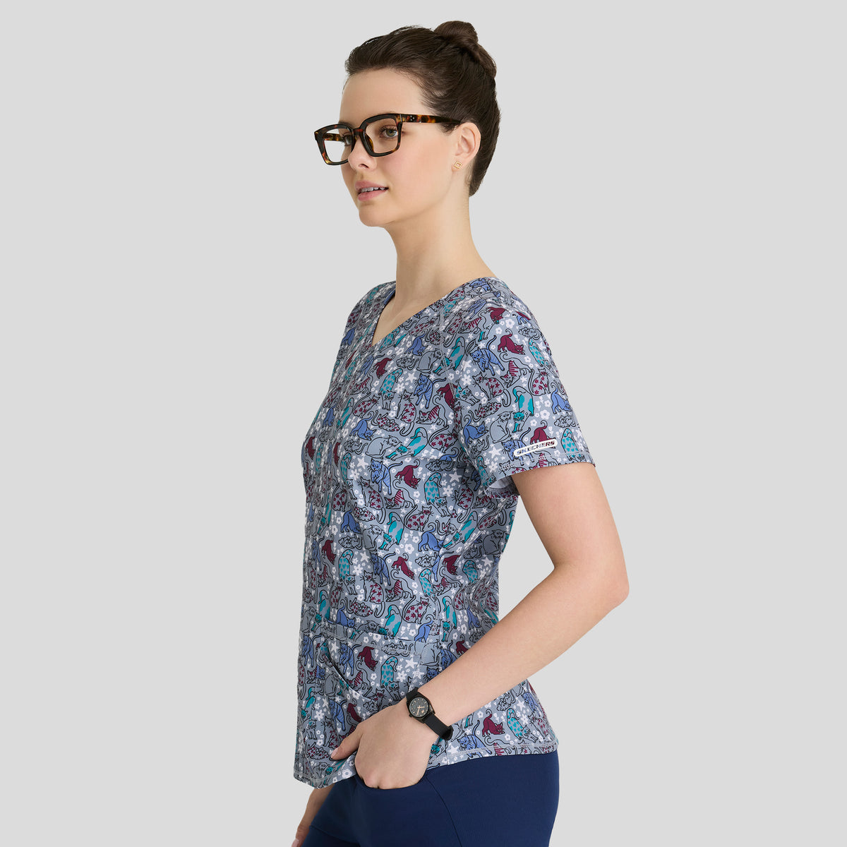 Essence V-Neck Animal Print Top | Perr Pattern