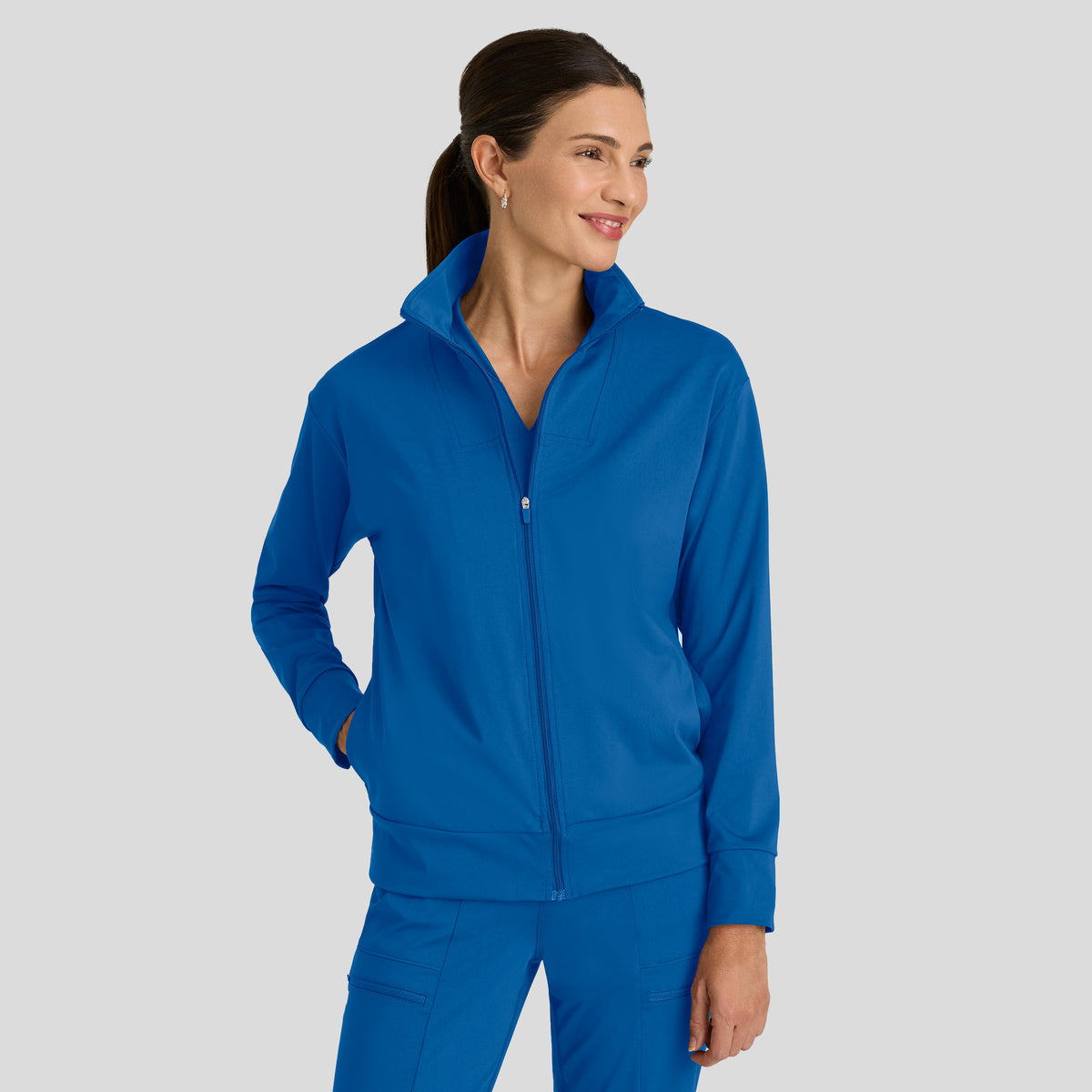 Ease Knit Warm-Up Jacket | Royal