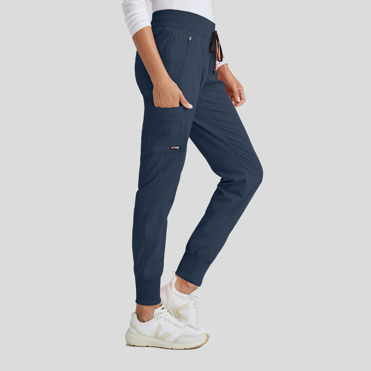 Eden 5-Pocket Mid-Rise Jogger Scrub Pant | Steel