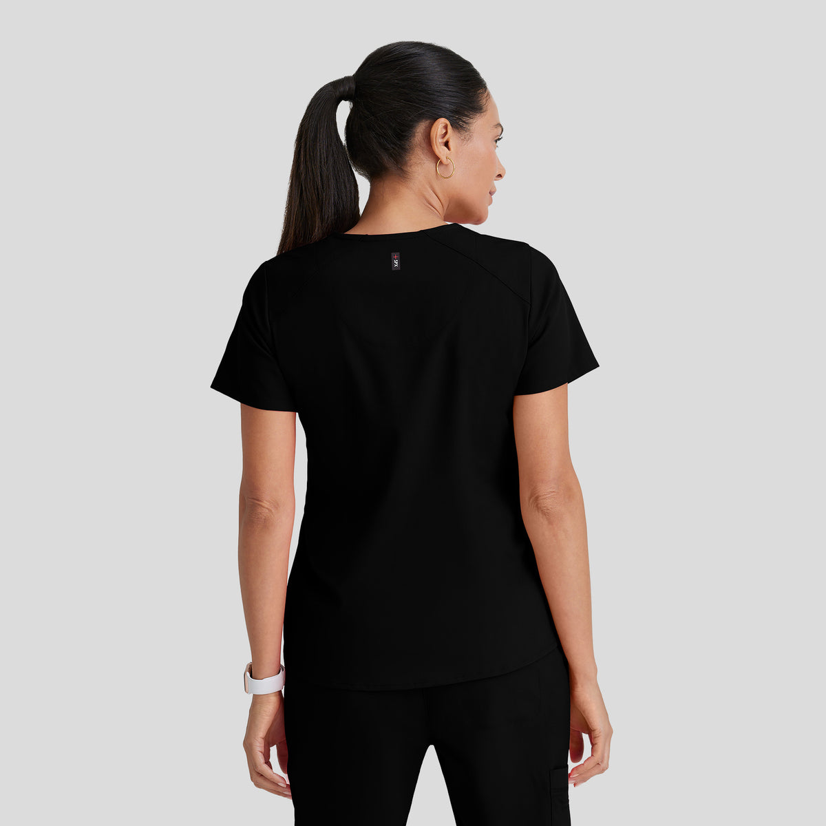 Emma 4-Pocket V-Neck Scrub Top | Black