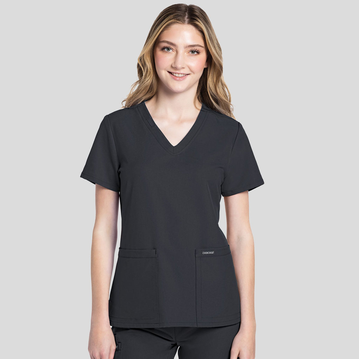 V-Neck Top | Pewter
