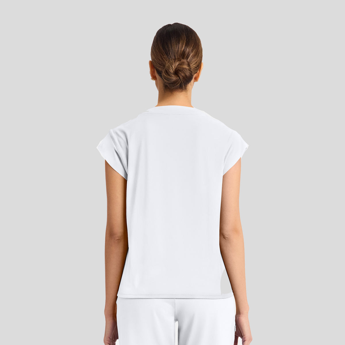 Achieve Crew Neck Scrub Top | White