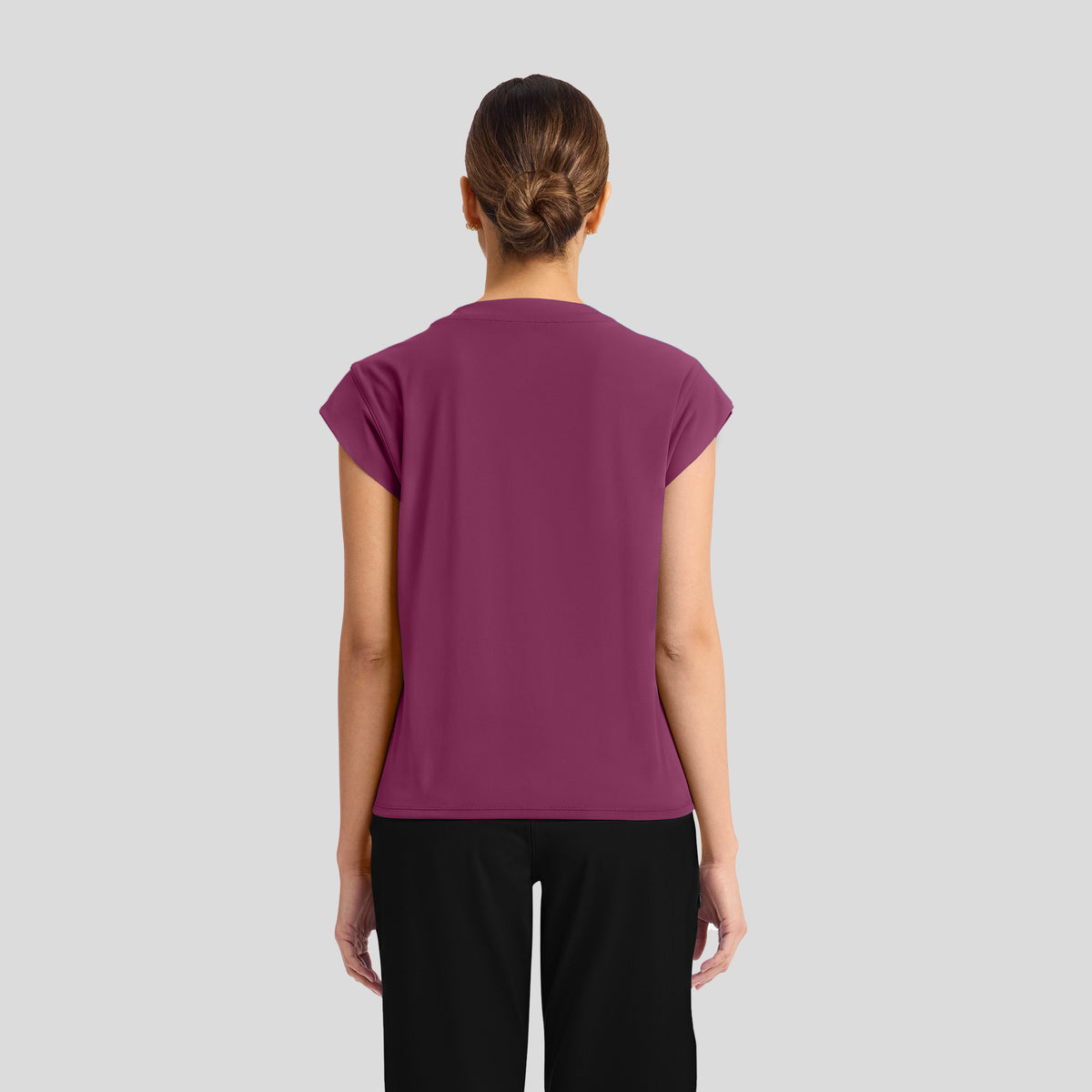 Achieve Crew Neck Scrub Top | Wine
