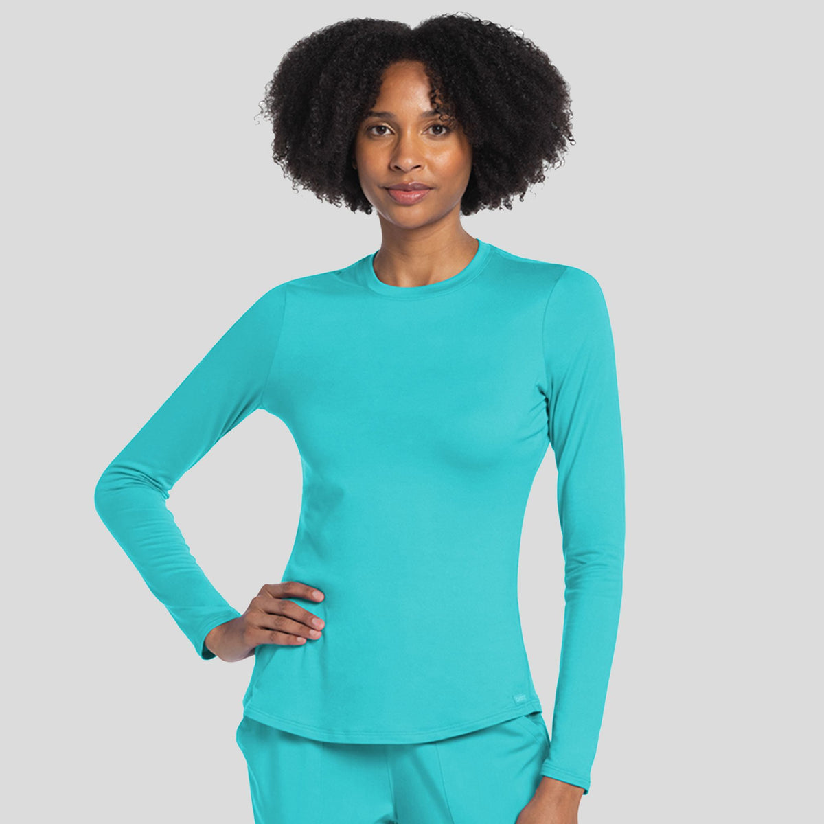 Long Sleeve Underscrub Knit Tee | Turquoise