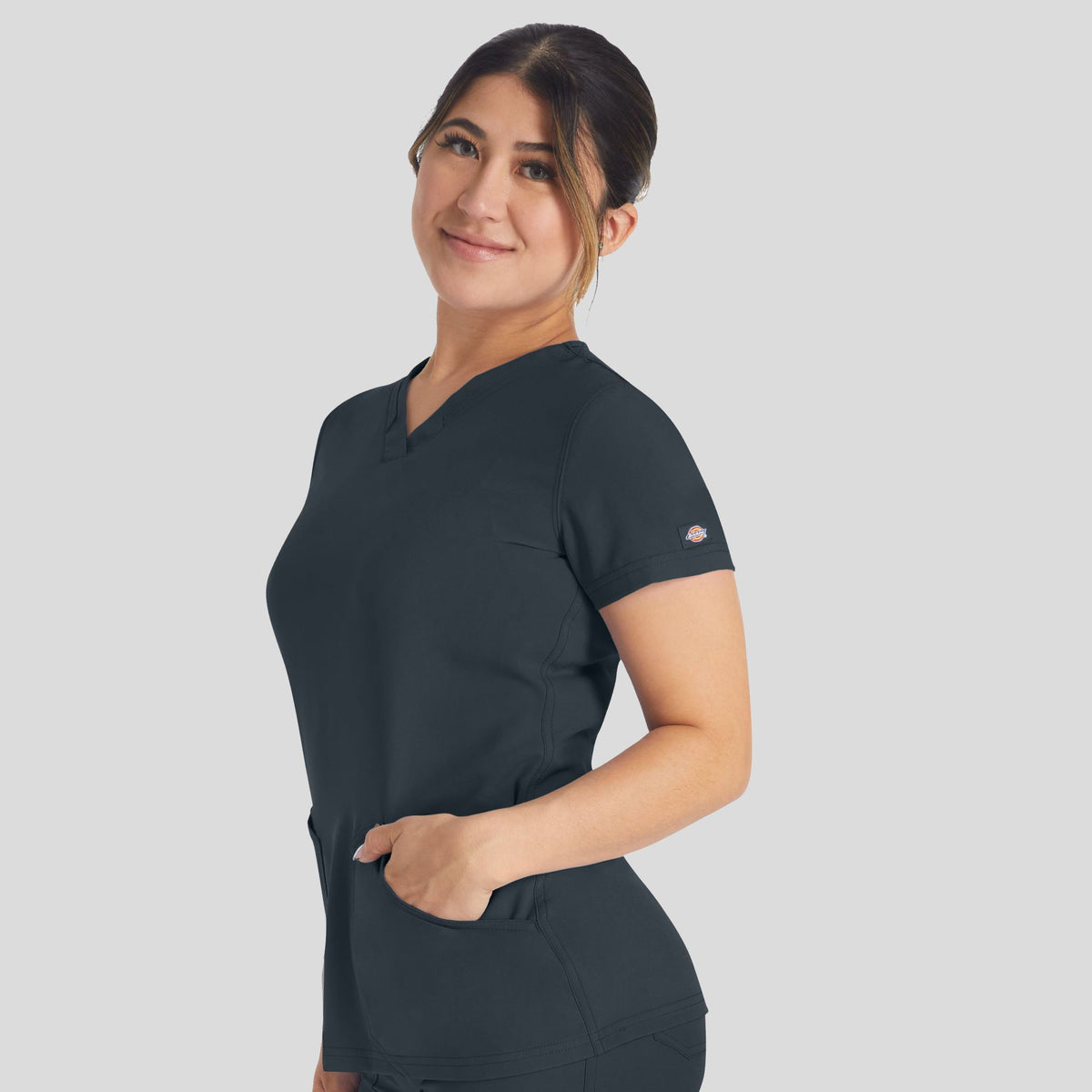 Women's V-Neck Scrub Top | Pewter