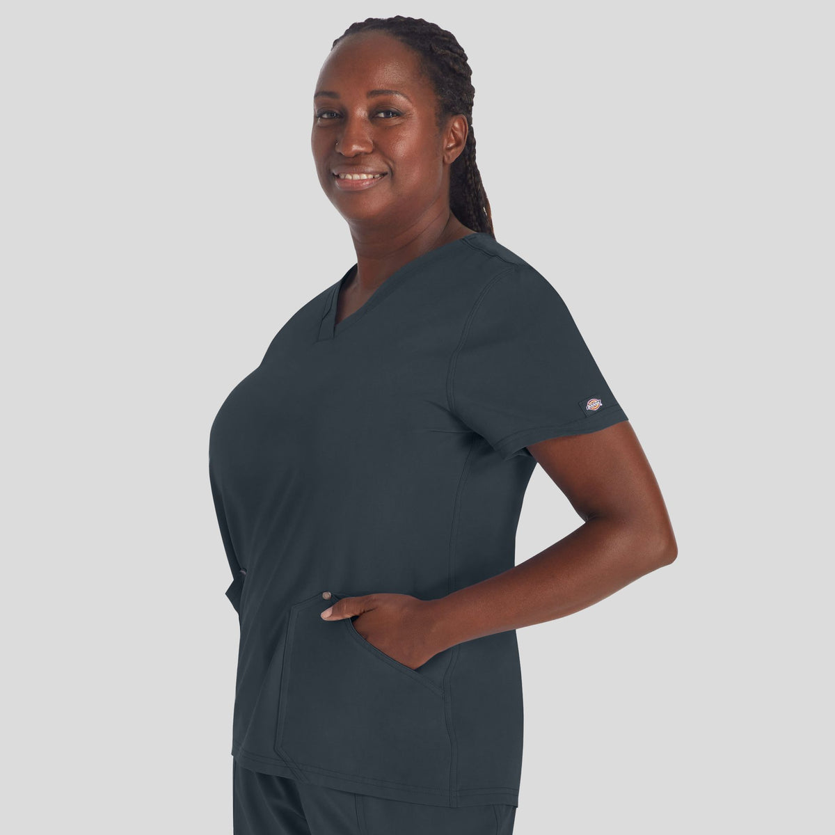 Women's V-Neck Scrub Top | Pewter