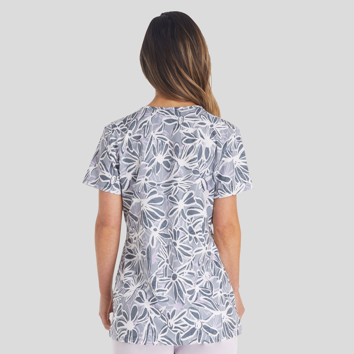 Lazy Daisies Print Scrub Top