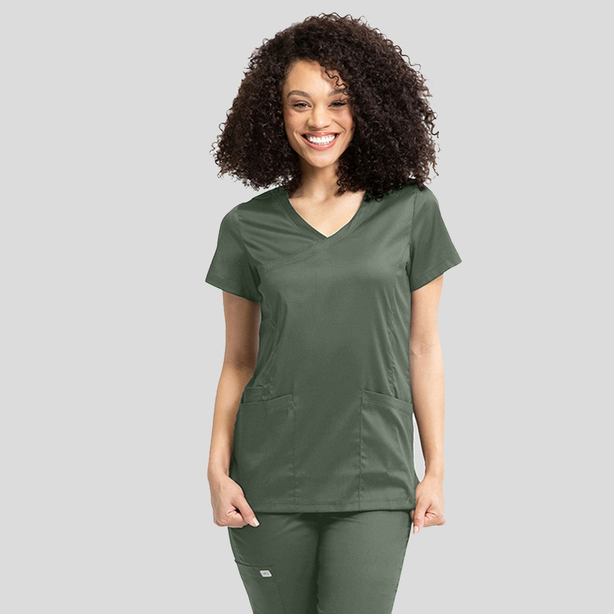 Women’s Mock Wrap Knit Side Top | Olive