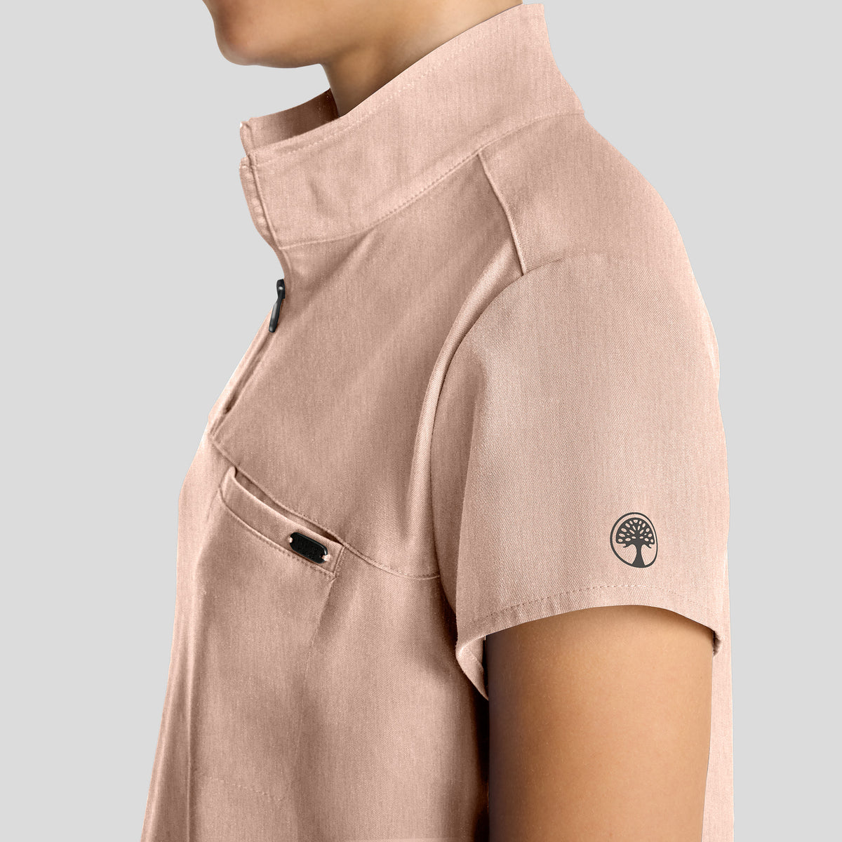 Women's Bella Quarter Zip Scrub Top | Desert Taupe