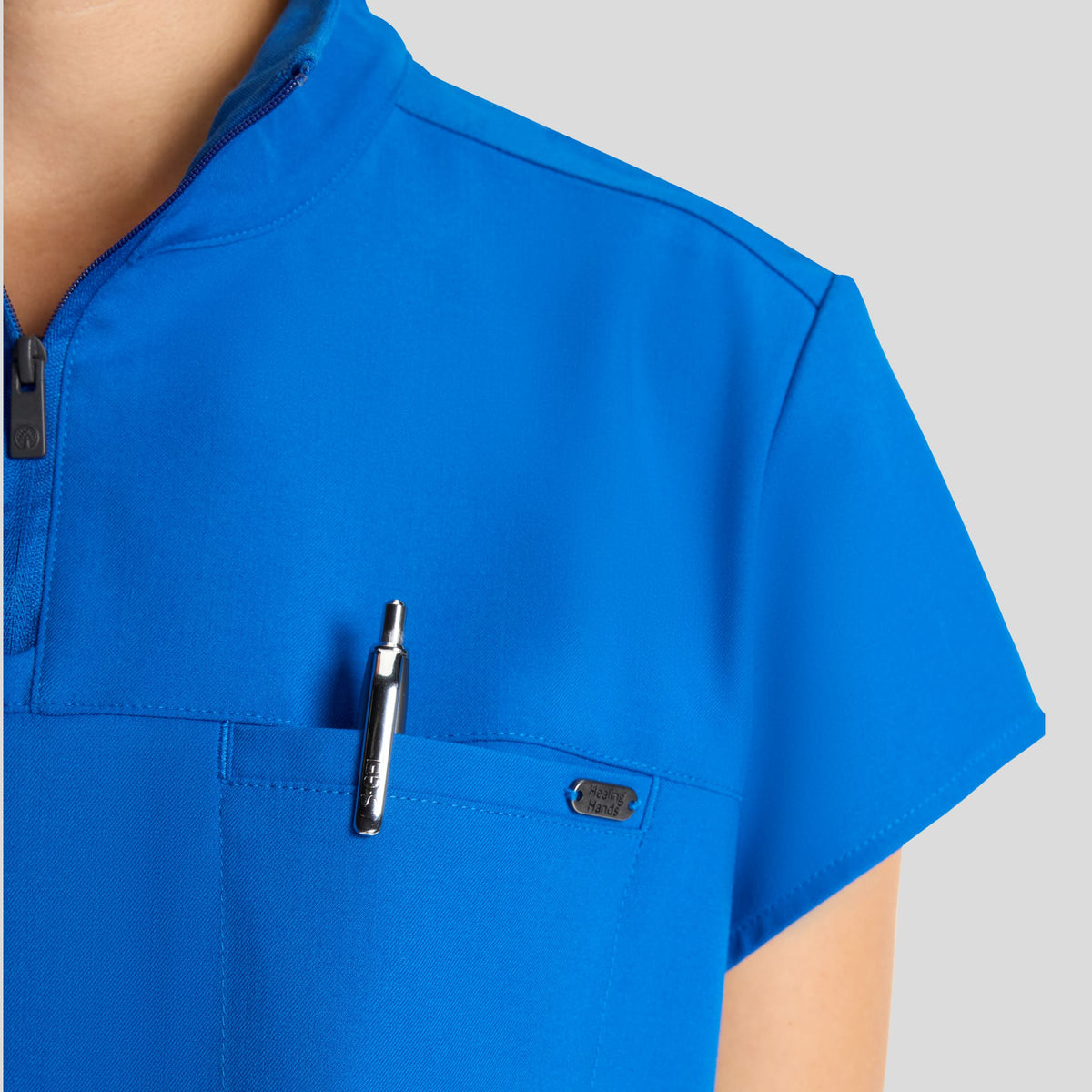 Women's Bella Quarter Zip Scrub Top | Royal