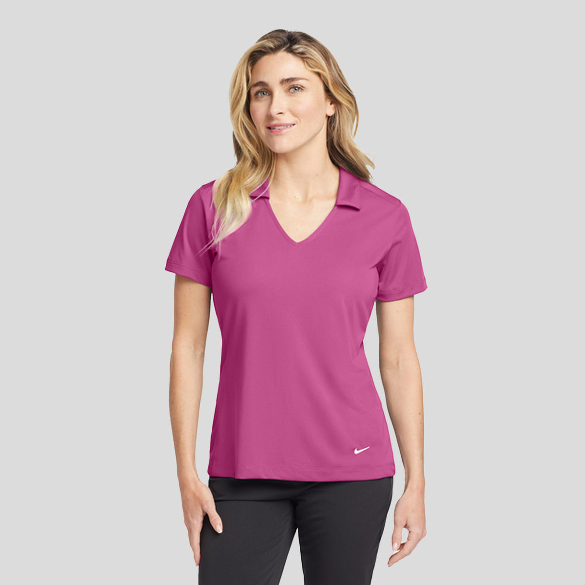 Women's Dri-FIT Vertical Mesh Polo | Pink Fire
