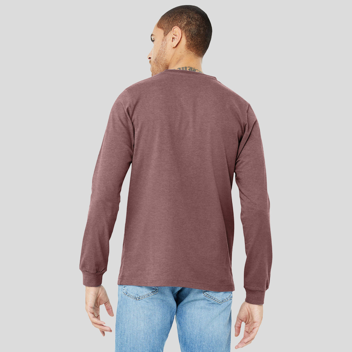 Unisex Heather CVC Long Sleeve Tee | Heather Mauve