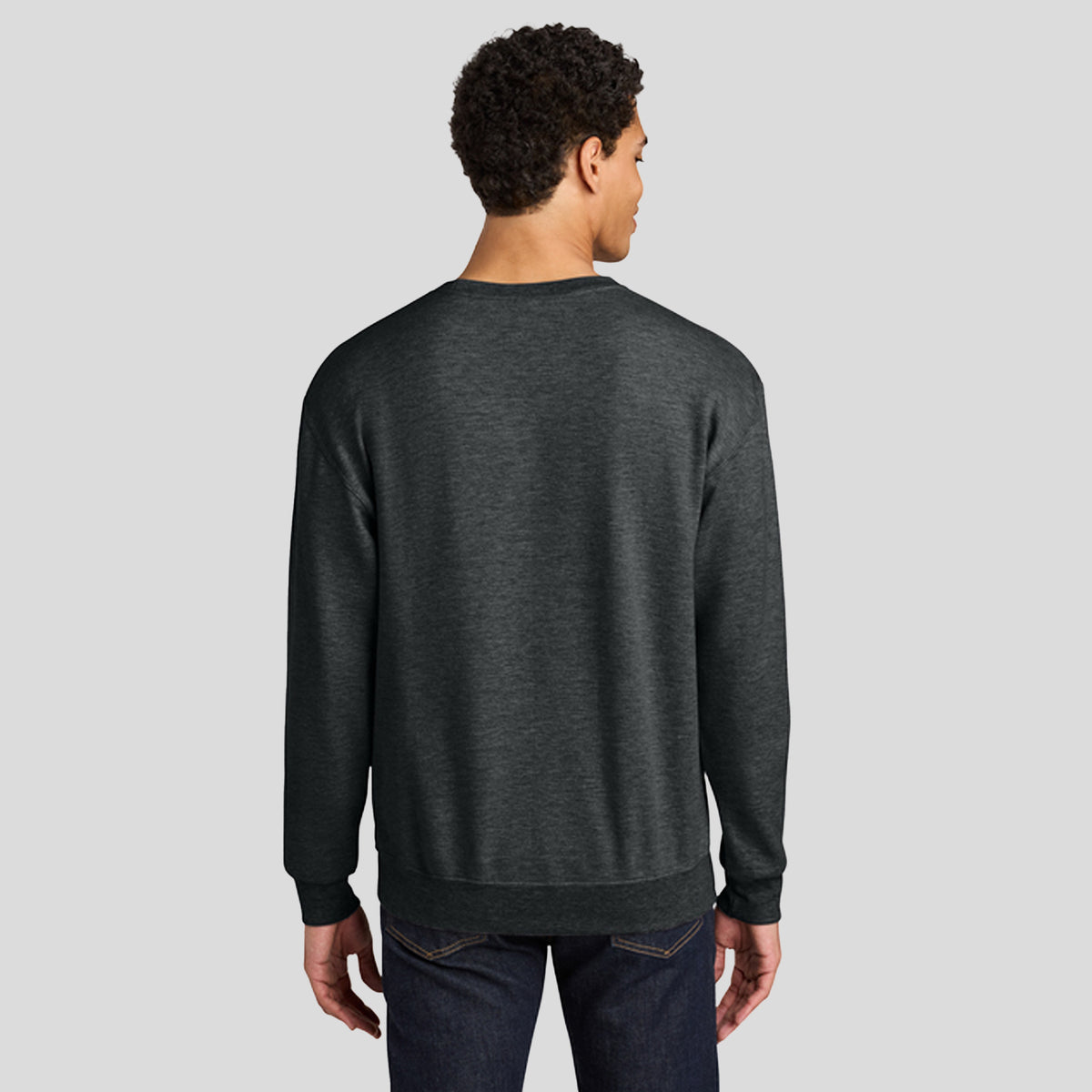 Ultimate™ Unisex CVC Ring Spun Crewneck Sweatshirt | Black Ink Heather