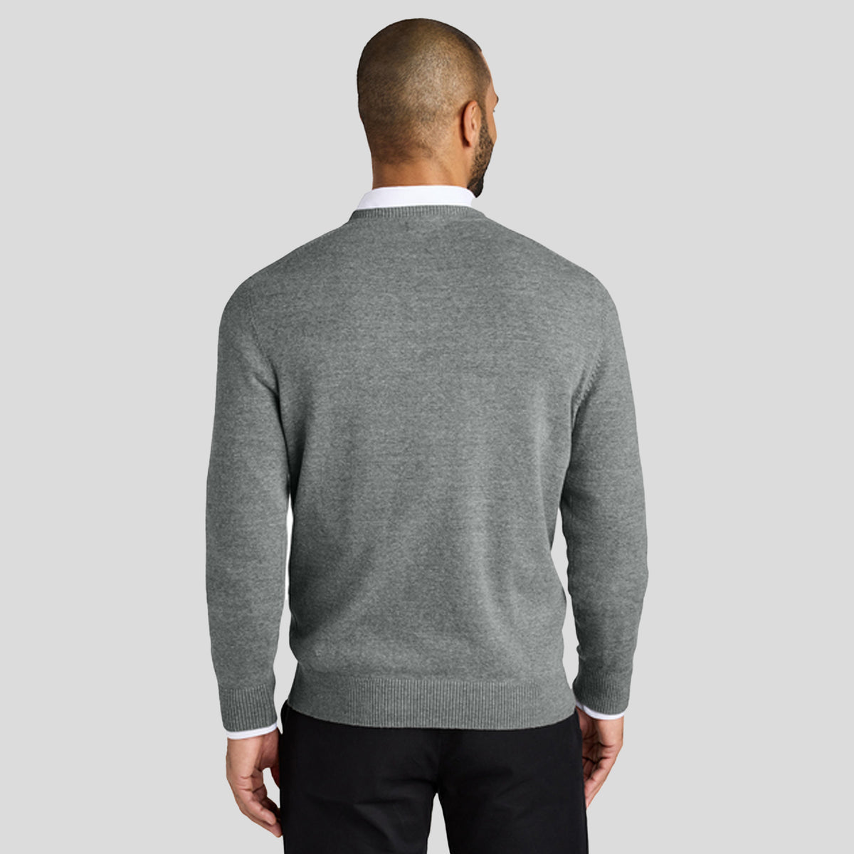 Easy Care V-Neck Sweater | Medium Heather Grey
