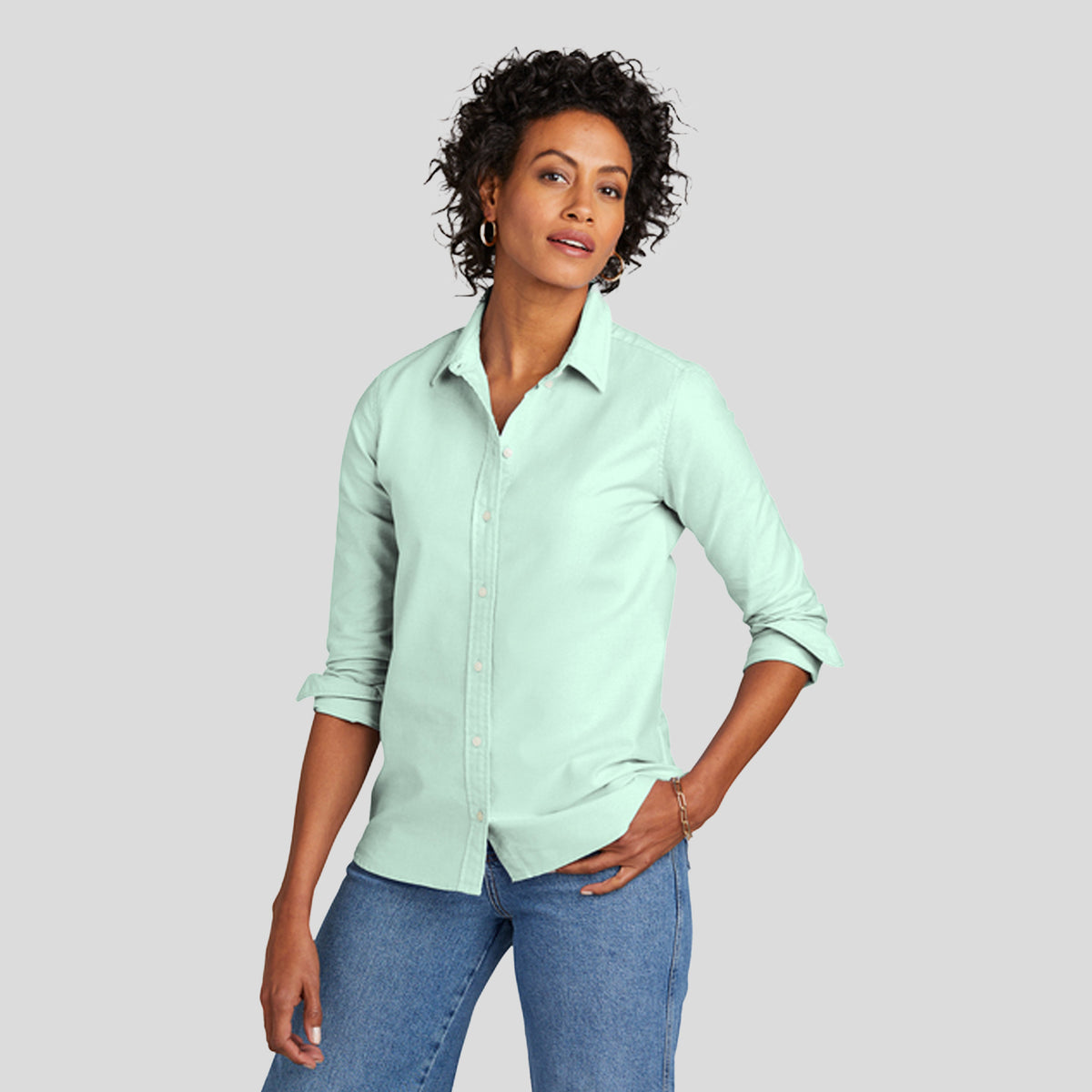 Women’s Casual Oxford Cloth Shirt | Soft Mint