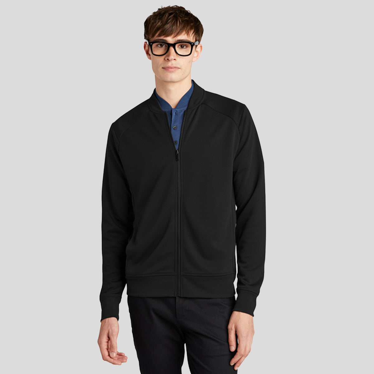 Double-Knit Bomber | Deep Black
