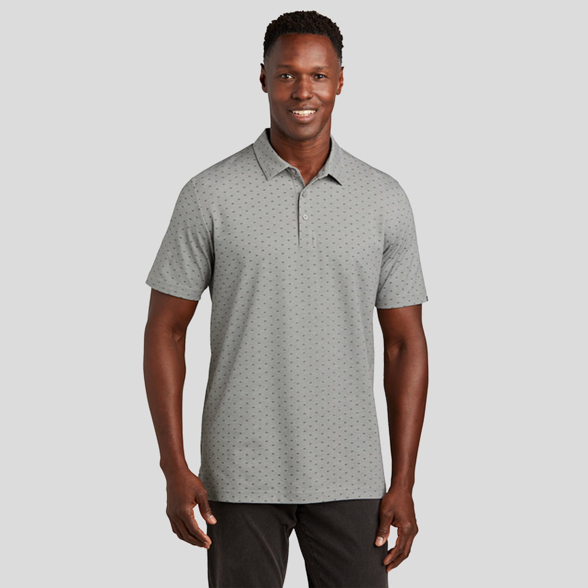 Oceanside Geo Polo | Quiet Shade Grey Heather/ Dark Grey