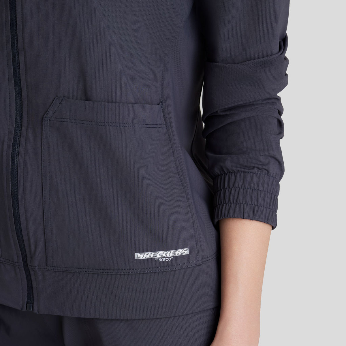 Contour 3-Pocket Front Zipper Warm Up | Pewter